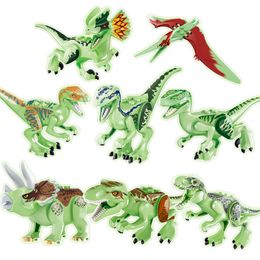 Leuchtende Dinosaurier-Blöcke, Spielzeug für Kinder, Jurassic Tyrannosaurus, im Dunkeln leuchtende Bausteine, pädagogisches Spielzeug, Geschenk, Heimdekoration
