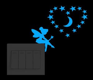 DIY lumineux pour les chambres pour enfants Cat Stars Fairy Switch Sticker Glow in the Dark Wall Stickers Home Decor salon 6umm9329646