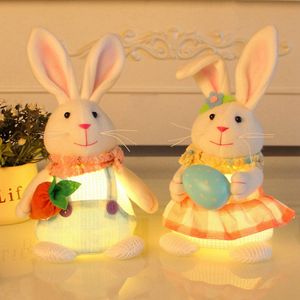 Lumineux lapin de pâques Gnome poupées brillant sans visage jouets pâques maison chambre salon Festival décor ornements FY0255 ss0119