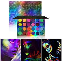 Luminous Eyeshadow Palette 24 Kleuren Pearlescent Nightclub Bar Party Pailletten Matte Cross-Border Fluorescerende Oogschaduw Spot