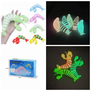 Jouet lumineux de décompression de limace, Fidget, cadeau de fête, homard lumineux, anti-Stress, cadeaux d'anniversaire pour enfants