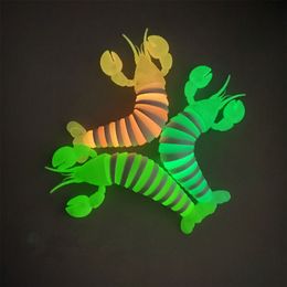 Luminoso Fidget Slug juguete de descompresión fiesta Favor Fidget langosta aliviar el estrés juguetes niños regalos de cumpleaños festivos