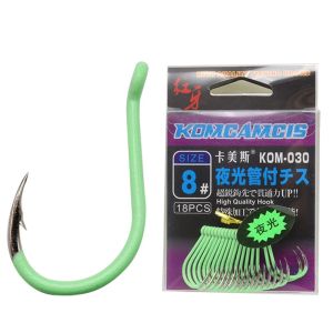 Crochets de pêche lumineux 12 / 24pcs / coffre-box Hooks fluorescent Sea and Dowater Night Fishing-Hooks Carp Fishhooks Tackle