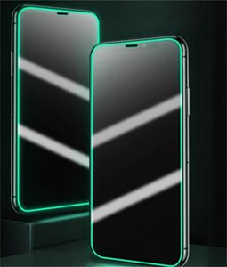 Protecteur d'écran brillant en verre trempé lumineux, couverture complète pour iPhone 13 12 11 Pro Max, bord souple en silicone avec emballage opp