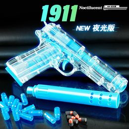 Luminous Gun Toys M1911 Pistool Model Guns Toy Shell Ujectie voor kinderen jongens verjaardagscadeau buitenspellen 2038