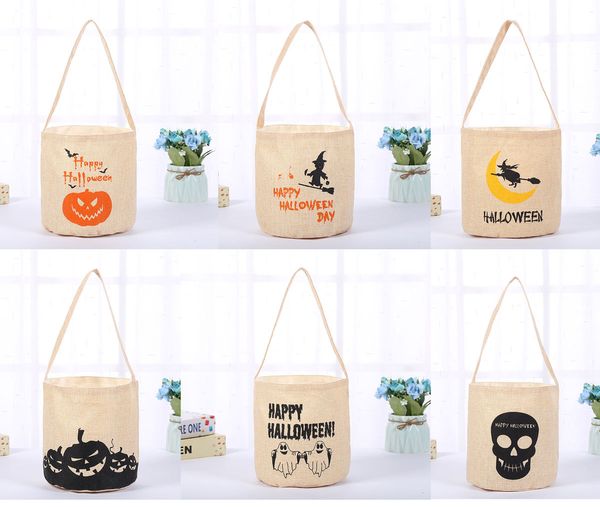 Sacs de bonbons lumineux Halloween fournitures de fête sac seau en toile sacs sacs fourre-tout pour Trick or Treat, sac d'épicerie réutilisable
