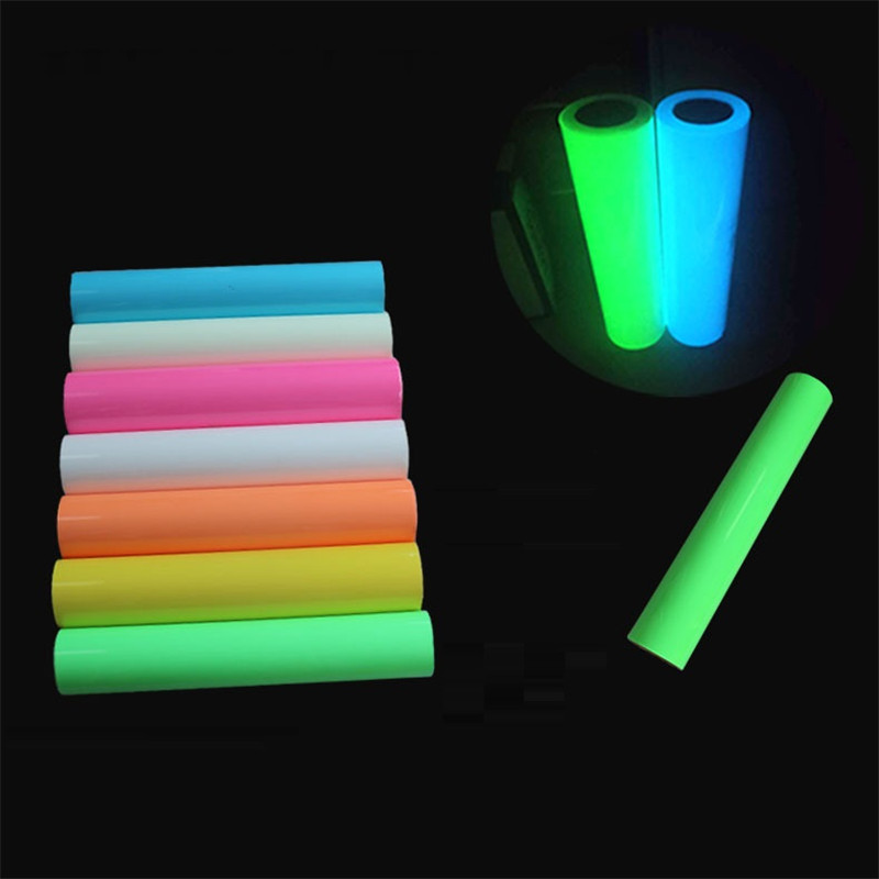 Luminous Heat Transfer Vinyl 1 Roll 50m Fluorescent Blank Sublimation Glow in Dark Printing Film for Garments