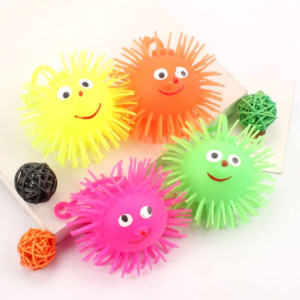 Luminoso erizo bola esponjosa elástico flash ventilación juguete juguetes para niños al por mayor