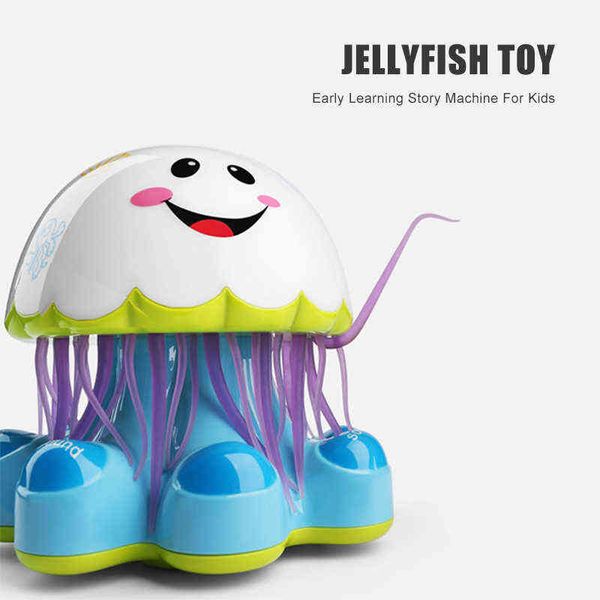 Jouets musicaux de méduses lumineuses pour bébés à partir de 0 12 mois d'apprentissage précoce de l'histoire de l'histoire éducative de jouets interactifs pour enfants G1224