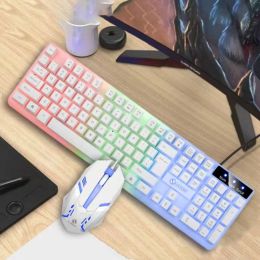 Lichinige toetsenbordmuis set Opgehangen toetsenbord Mechanisch Feel E-Sports Game Mouse-toetsenbord