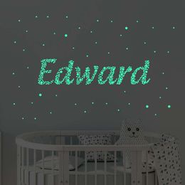 Autocollants muraux lumineux avec nom d'enfant, sparadrap personnalisés avec nom de bébé, matériau en mousse 3D, décor de chambre d'enfant