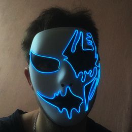 Masque LED lumineux Halloween Party Horror Masque Mascarade Masques EL Neon Maske Glow In The Dark Glowing Party Supplies