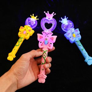 Lanklicht verlichte multi -kleuren speelgoedverlichting hart nieuwigheid Princess Wand led flitsende feest magische stick scepter