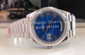 Lichtgevende herenhorloges Mannen BP Factory Watch Flute Bezel Blue Quadrant Roman Motif Arabische wijzerplaat Automatisch 2813 Asia Steel Day Datum 228239 Sapphire 218239 BPF-polshorloges