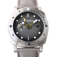 Luminous Mens Watch GMT Mouvement automatique Mouvement Navy Special Edition Grey Face Hourde Nylon Band 47 mm Wrist