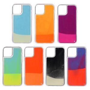 Luminous Neon Sand Case voor iPhone 14 13 Pro Max XR XS Max 6 6s 7 8 Plus Glow in the Dark Liquid Glitter Quicksand Phone Cover