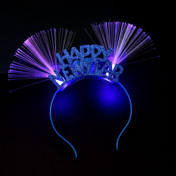 Diadema luminosa de fibra óptica, suministros para fiesta de Navidad de Año Nuevo, adornos para el cabello, juguetes luminosos intermitentes en comercio exterior, 2021