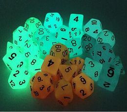 Luminous Polyédral Dice Set Dongeons and Dragons Blowing sets Dices D4 D6 D8 D12 D20 D10 09 D10 0090 RPG 7PCSSET D41112796