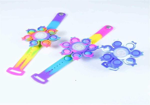 Pulsera luminosa pulsera de pulsera burbuja silicona arcoiris arcoiris tinte descompresión juguete niños039s led de la punta de los dedos ajustables mosqui4967295