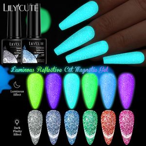 Vernis à ongles en Gel magnétique chat réfléchissant lumineux LED vernis à Gel UV lueur dans l'obscurité Semi Permanent imbiber le vernis à ongles