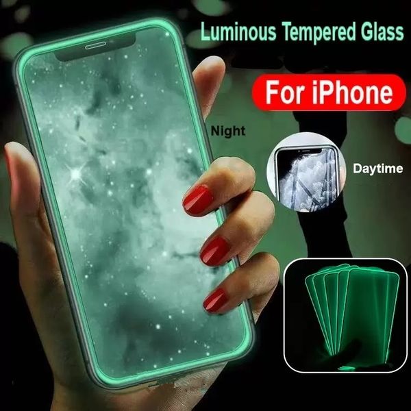 Protectores de pantalla luminosos Protector de pantalla de cristal templado brillante Película protectora para iPhone 13 12, etc. modelo