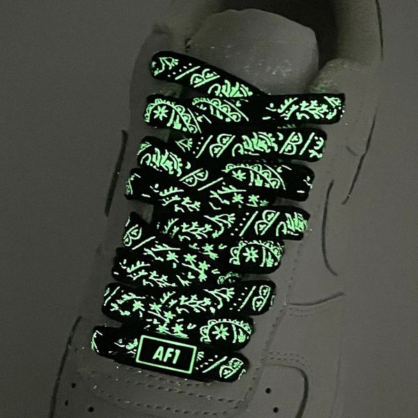 Luminous Shoelaces AF1 Night Glow Flat Shoe Laces y decoración para Sneaker Prom Party Shoelace Shoelace Accesorios 231221