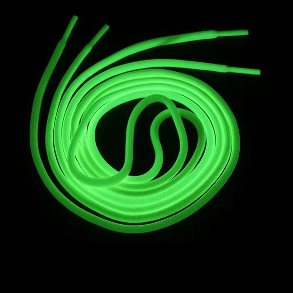 Shoelaces lumineux Round Glow in the Dark Night Color Fluorescent Shoelace Sports Tailvas Adulte Children Choot Lacets 240419