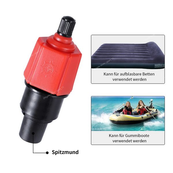 Adaptador de bomba de aire Sup, paleta inflable, barco de goma, adaptador de válvula de aire para Kayak, convertidor de compresor de neumáticos, 4 boquillas, accesorios para barcos deportivos acuáticos