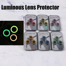 Lichtgevende Gehard Glas Telefoon Camera Protector voor iphone 14 13 12 11 mini pro max Lens Protector met doos