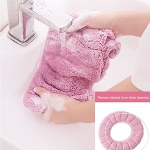 Lichegelijke toiletstoelhoes Verwijderbare ritssluiting voor het reinigen van herbruikbare verdikking Soft Warm Toilet Seat Pad Badkamer Accessorie