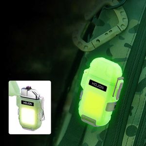 Lumineux Transparent Étanche Briquet Plasma Double Arc Coupe-Vent Briquet USB Rechargeable Briquet Camping En Plein Air Cadeau KC0MNo Gaz