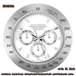Lichtgevende wandklok metalen luxe ontwerp muur horloge goedkope chrimas beste cadeau x0726