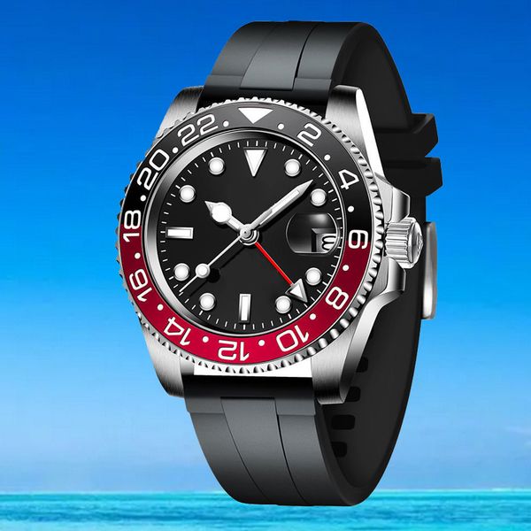 reloj luminoso 8215 fábrica de relojes de gama alta para hombres Japonés Miyota deportivo estilo submarino plata 904L 40 mm reloj de cristal de zafiro automático reloj impermeable con