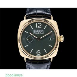 Lanklinig horloge Panerei Directable horloges automatische chronograaf polshorloges Paneraiss PAM01437 Radiomirs Quaranta 18k yg 40 mm Olijfgroen Sandwic 2f5d