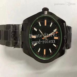 Lichtgevende horloges voor heren Horloge Heren Groen Kristalglas Bp Automatisch 2813 Beweging Air Sapphire King Zwart DLC Coating Pvd B218j