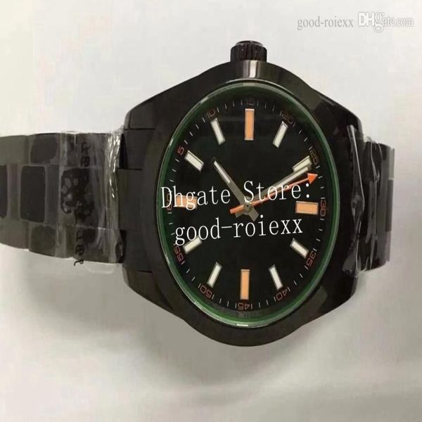 Relojes luminosos para hombre, reloj de cristal verde Bp automático 2813, movimiento Air Sapphire King, revestimiento DLC negro Pvd B2301