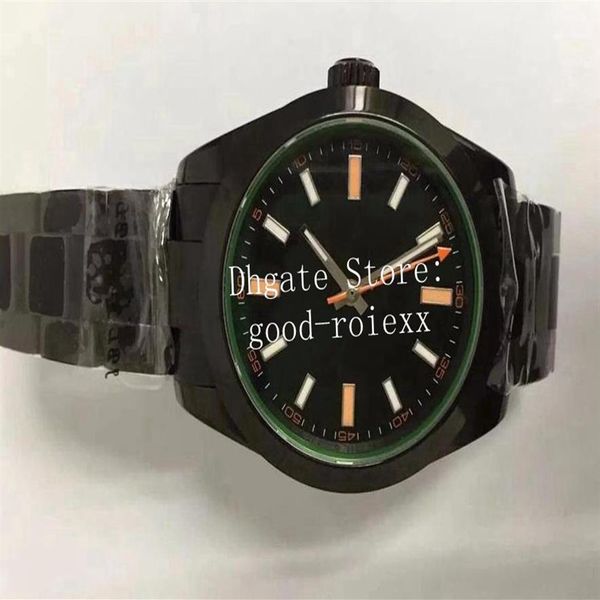 Relojes luminosos para hombre Reloj de cristal verde para hombre Bp Automático 2813 Movimiento Air Sapphire King Black DLC Coating Pvd B225v