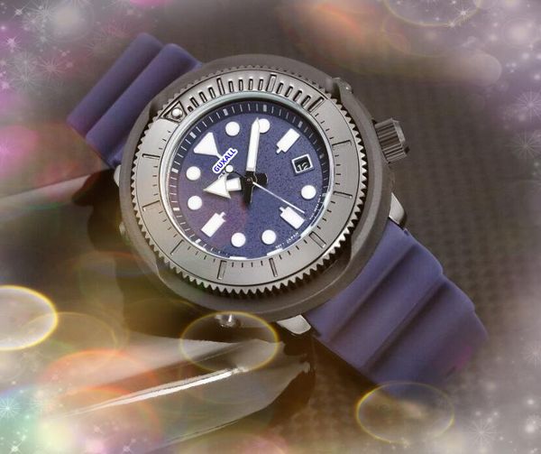 Lumious Brand Busines Casual Hombres Reloj con esfera grande Fecha automática Tabla de hora Banda de goma Reloj de cuarzo Conjunto Auger Racing Deportes Generoso resplandor nocturno Buceo Temporizador Relojes Regalos