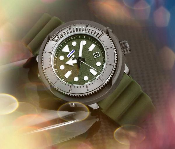 Lumious marque hommes grand cadran montres 45mm date automatique élégant à la mode horloge pour hommes bracelet en caoutchouc mouvement à quartz importé Night Glow plongée minuterie montre cadeaux