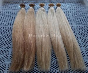 Lummy Keratin Nail U Tips Indian Remy Hair Extensions 18quot20quot22quot24quot 27 Honey Blond y 613 Bleach rubia Stra2627217