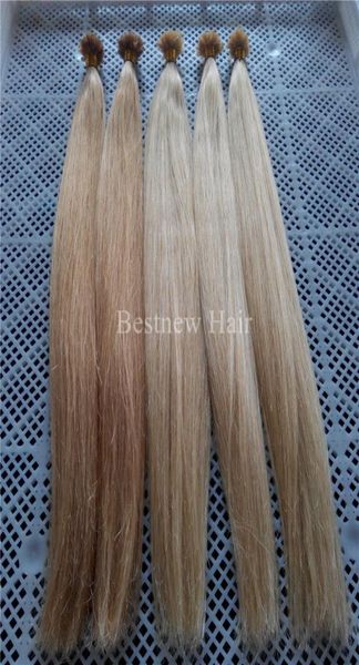 LUMMY Keratin Nail U Tips extensiones de cabello REMY indio 18quot20quot22quot24quot 27 rubio miel y 613 rubio blanqueador Stra9665042