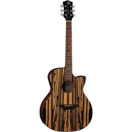 Luna Guitars 6 String Gypsy Exotic Black/White Ebony Acoustic/Electric Guitar Gloss Natural Right (GYP E BWE) - Exquise vakmanschap met prachtige tonen