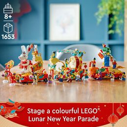 Lunar New Year Parade 80111 Juego de juguetes de construcción para niños, niños y niñas de 8 años (1653 piezas)