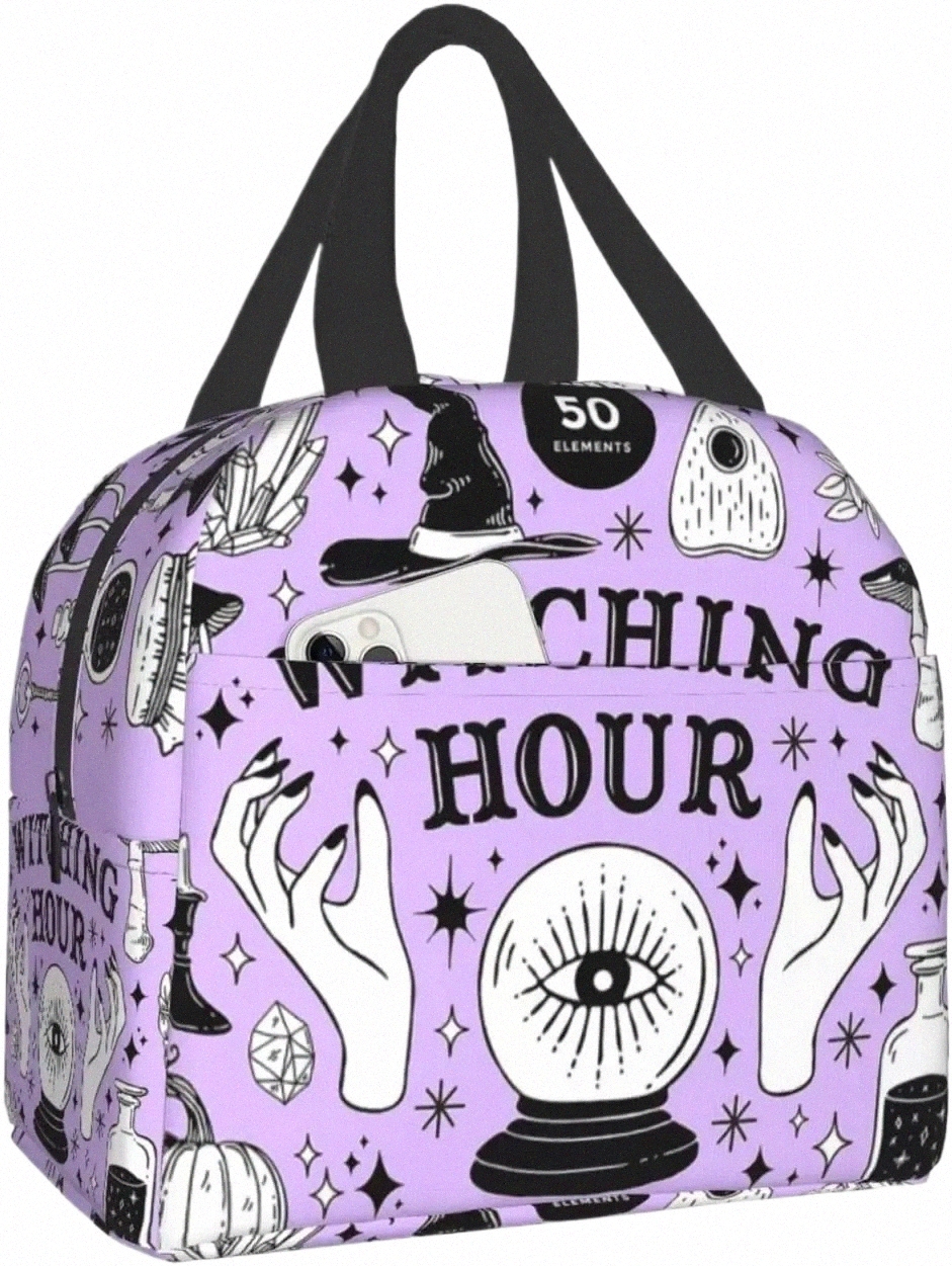 Lunchväska Alchemy Magic Witchcraft återanvändbar vattenbeständig kylare tyglåda Ctain Holder Portable Bag for Work School 099x#