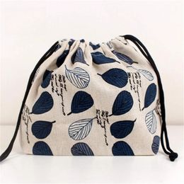 Sac à lunch Cat Polar Bear Box DrawString Picnic Tote Eco Style Japonais Small Sac à main Dîner Container Aliments Sacs de rangement 240511