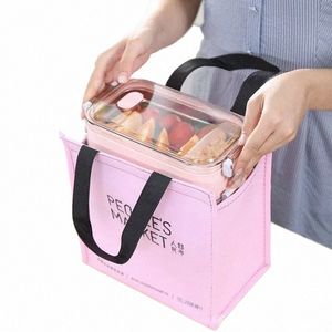 Sac à lunch Isolé Froid Simplicité Pique-nique Carry Case Thermique Portable Lunch Ctainer Lunch Box Bento Pouch Sacs de stockage des aliments Z5fR #