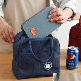 Bolsas de almuerzo de 7 colores bolsas de almuerzo bolsas termales port￡tiles caja impermeable almacenamiento de la cremallera bento al aire libre picnic 71 entrega de ca￭da dhy7x