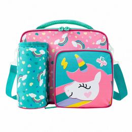 Sacs à lunch pour enfants Sac fourre-tout à lunch isolés à la licorne pour garçons STRAPE ALIGNABLE ALIGNABLE POCKET POCKE POCKE DE POODE N2GS #