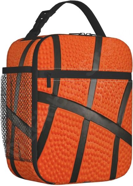 Sacs à lunch Sport Ball Basketball Boîte à lunch Portable Sac à lunch isolé Mini refroidisseur Retour à l'école Kit fourre-tout de repas thermique pour filles garçons 231207