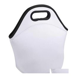 Bolsas de almuerzo Bolsa de sublimación Bolsa de neopreno reutilizable blanca en blanco Bages Bagees Insated Soft Diy School Home Dhs Inventory Wholesale Drop Dhesu